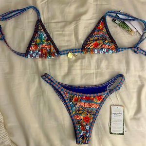 BydeeAus swimsuit, prague top and bottom, pattern is portofino